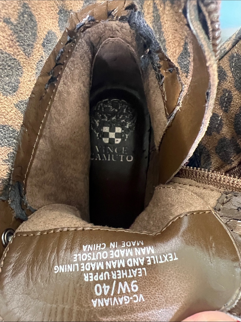 Vince Camuto Leopard-Print Lace-Up Boots with Red Laces - Picture 7 of 9